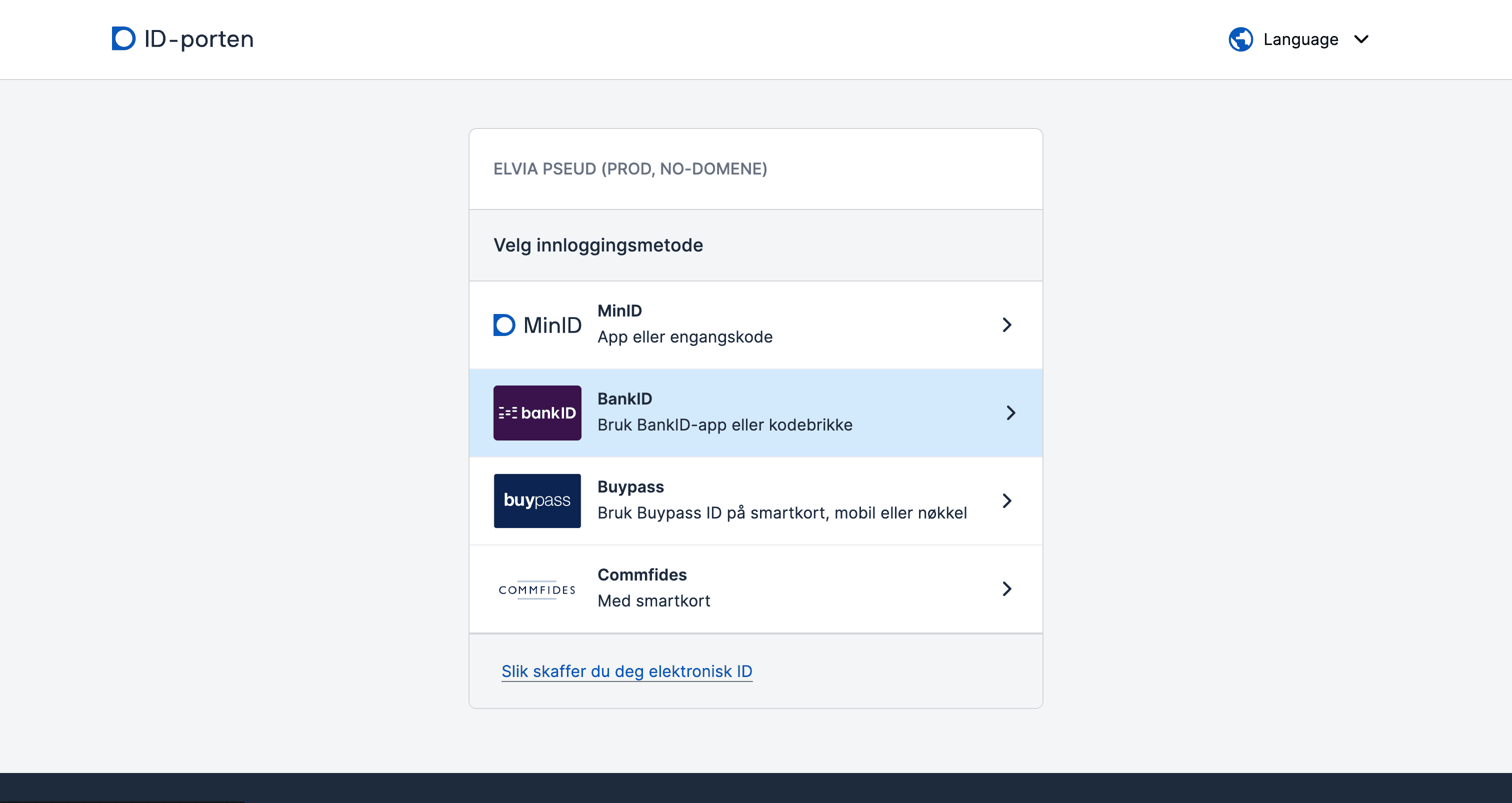 Steg 2: Logg inn med BankID
